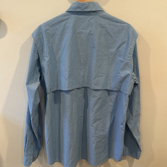 Patagonia Men’s Slick Calm Vented Fishing Shirt Sky Blue Work Wear Size M - Picture 5 of 7